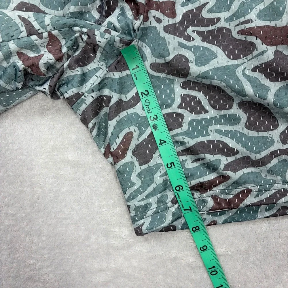 Burlebo Shorts Mens Large Green Duck Camo Mesh Performance Athletic Summer Gym